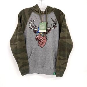 WILD TRIBUTE Adult Sz XS Jackson Hole Miami Vice Elk Camo Hoodie Sweatshirt NWT